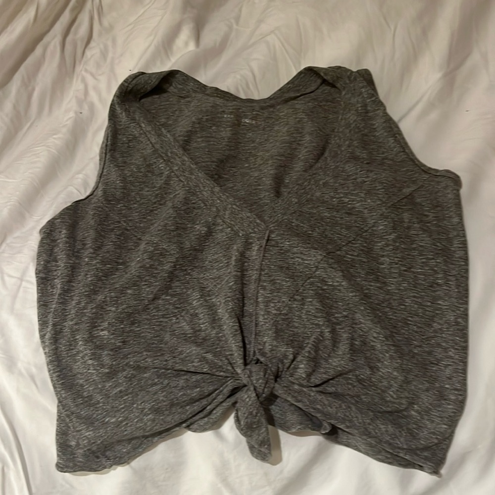 Year of ours, YOGA, Grey, Tie Front, workout top and size large